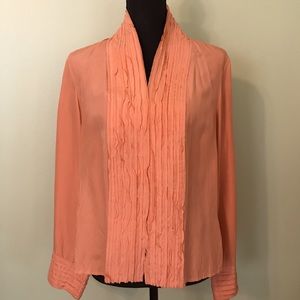 J Jill silk beautiful salmon colored blouse.